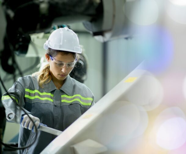 Professional,Engineering,,Worker,,Woman,Quality,Control,,Maintenance,,Check,In,Factory,