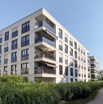 Cityscape,Of,A,Residential,Area,With,Modern,Apartment,Buildings,,New